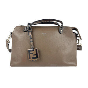 Fendi Zucca By the Way Leather Shoulder Bag Brown